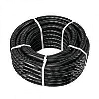 Гофра ПНД IEK Д=20 легкая с протяжкой черный (100м) картинка